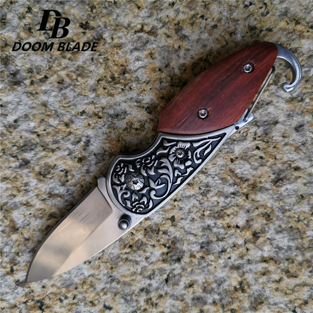 135 мм(5,3 '') 58HRC складной нож Karambit тактические спасательные карманные ножи деревянная ручка коготь из Нержавеющей Стали походный охотничий нож