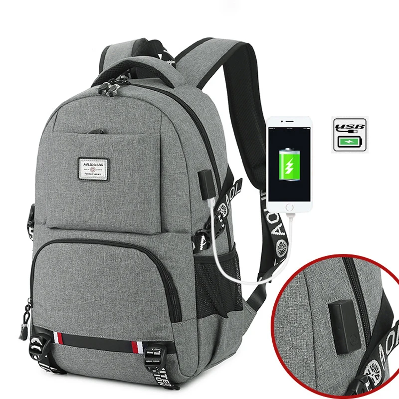 Рюкзак для путешествий с usb портом зарядки водонепроницаемый вместительный