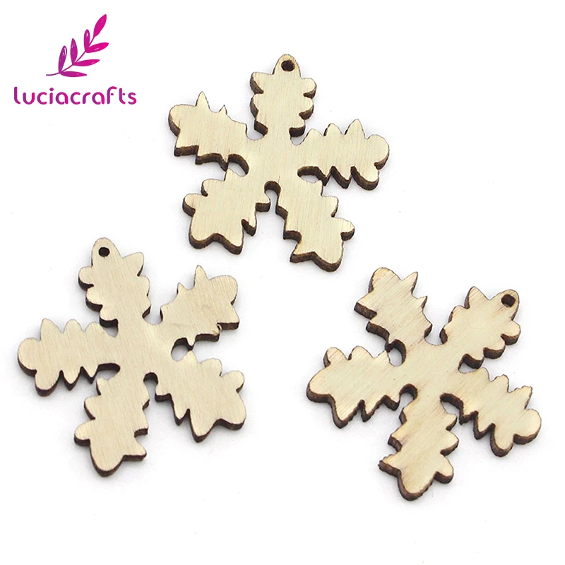 Деревянные украшения Lucia crafts 50 шт./лот 17-35 мм рождественская подвеска с