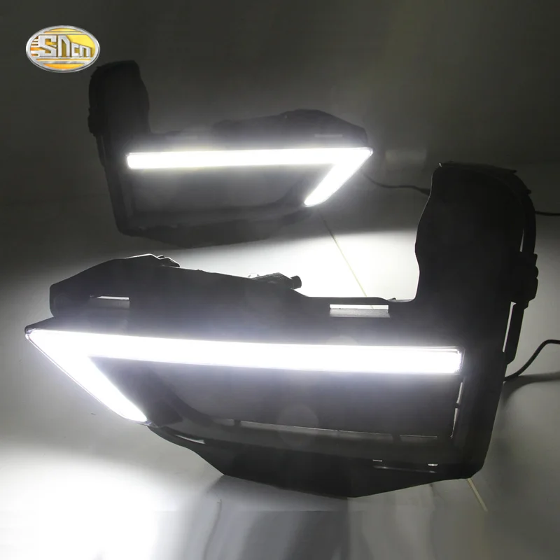 SNCN светодиодные дневные ходовые огни для Nissan X-trail Xtrail drl Противотуманные фары, фары дальнего света с желтой поворотной лампой