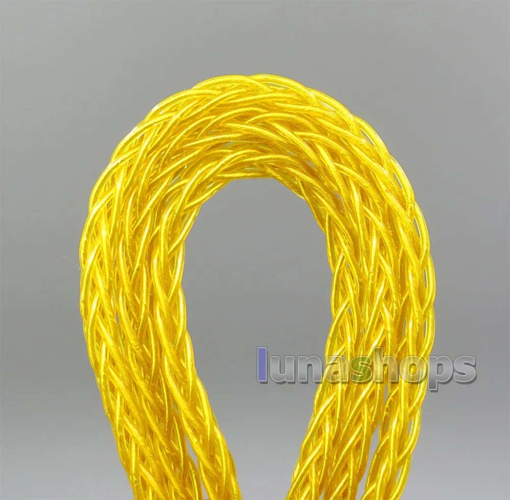 

LN006125 Gold 8 core 2.5mm 3.5mm 4.4mm Balanced Pure Silver Plated Earphone Cable For Etymotic ER4B ER4PT ER4S ER6I ER4