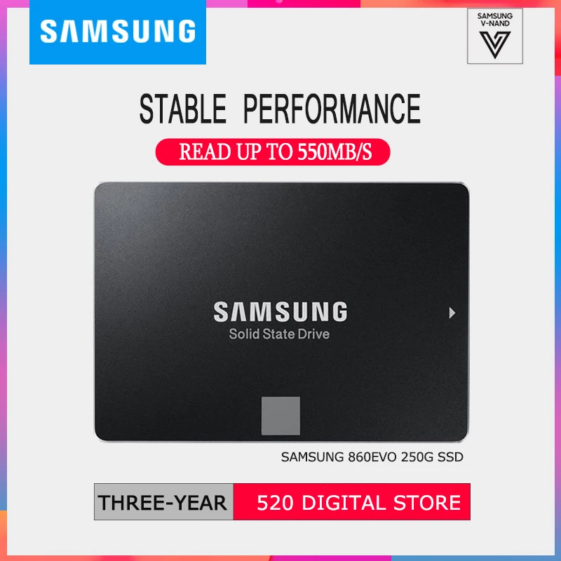 Samsung Внутренний твердотельный накопитель 860 EVO 250GB 500GB 1 ТБ SATA 3 2,5 дюймов HDD жесткий диск HD SATA III SSD для ноутбука компьютера