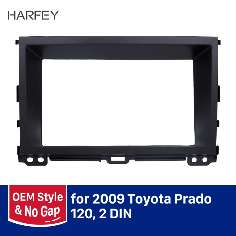 Harfey Черный автомобильный стерео радио Фасции 2Din для Toyota Prado установка приборной
