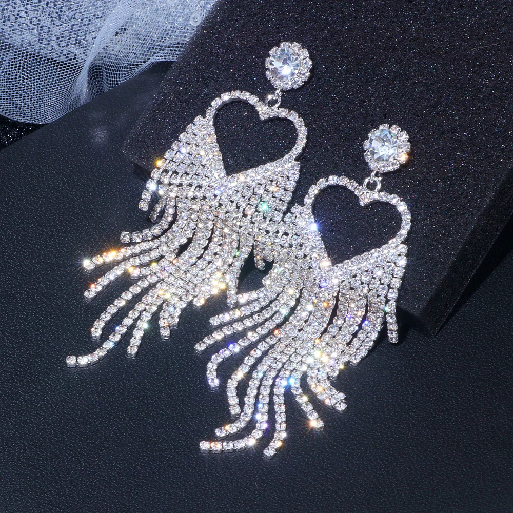 Классические романтические серьги в виде большого сердца для женщин модные