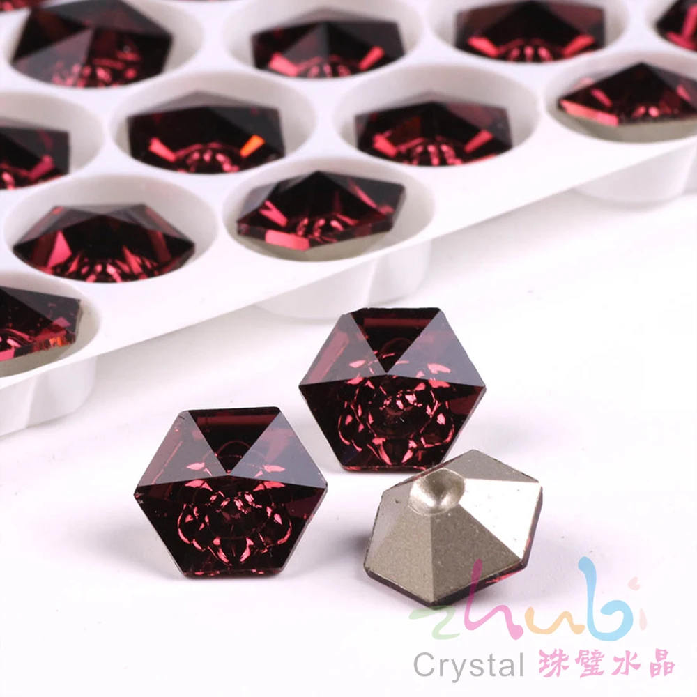 Стразы в форме когтя с плоским основанием стеклянные пришивные камни 12X12 мм