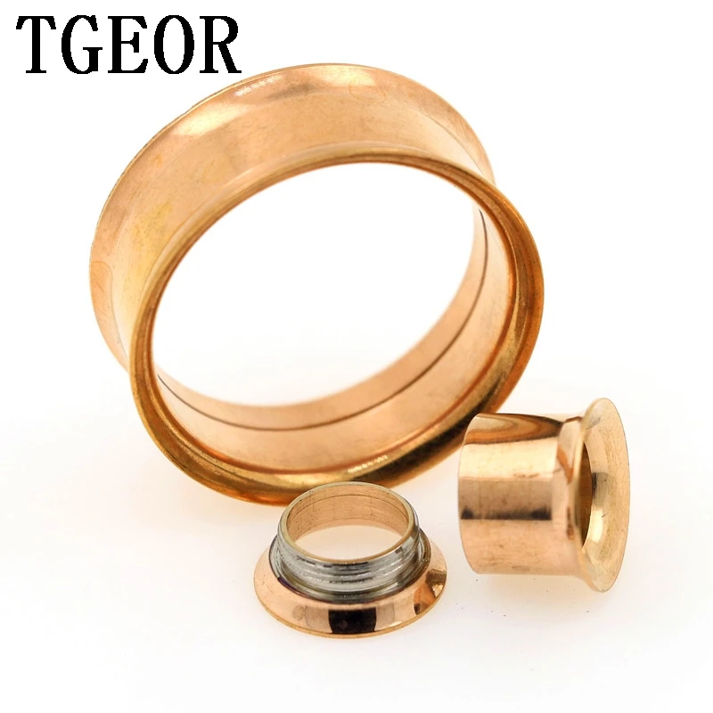 130 шт. туннели с титановым покрытием из нержавеющей стали|ear tunnel|flesh tunneldouble flare |