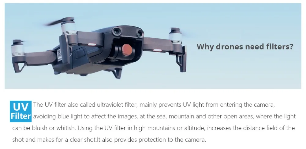 PGYTECH Расширенный фильтр для DJI Mavic Air UV CPL ND4 фильтры беспилотный фильтр для объектива камеры для DJI Mavic Air Drone аксессуары