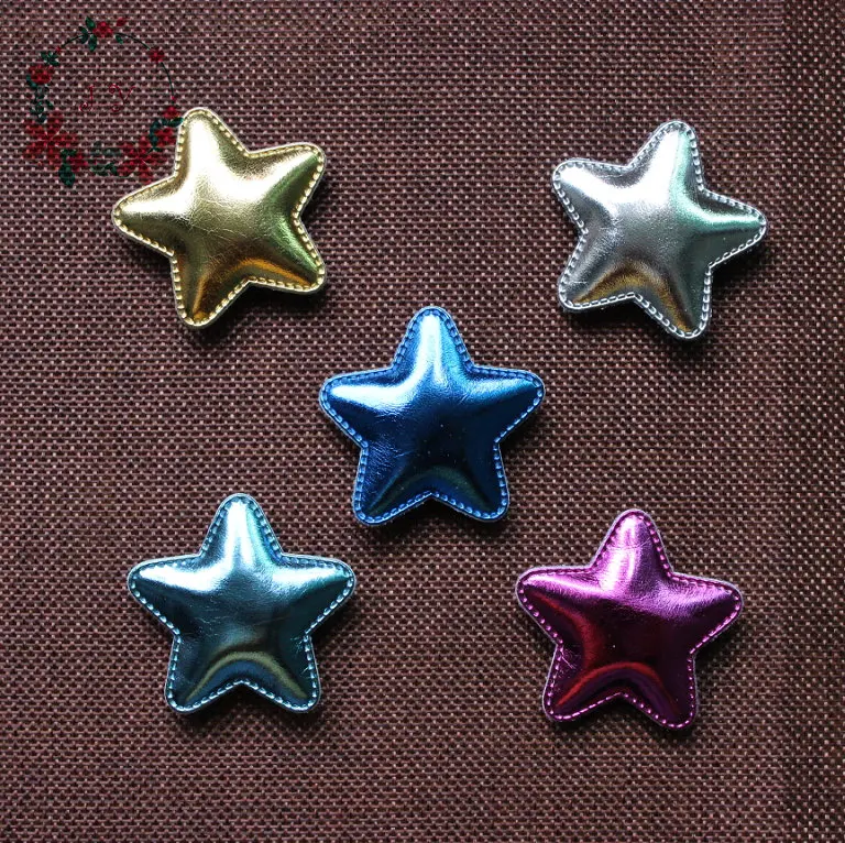 50 шт./лот Смешанная звезда Войлок пентаграмма ПУ кожа патч W/Мягкая войлочная