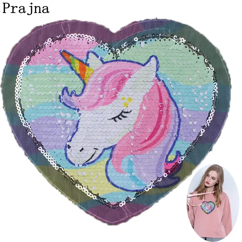 Нашивка Prajna в виде любящего сердца пайетки двусторонняя аппликация для