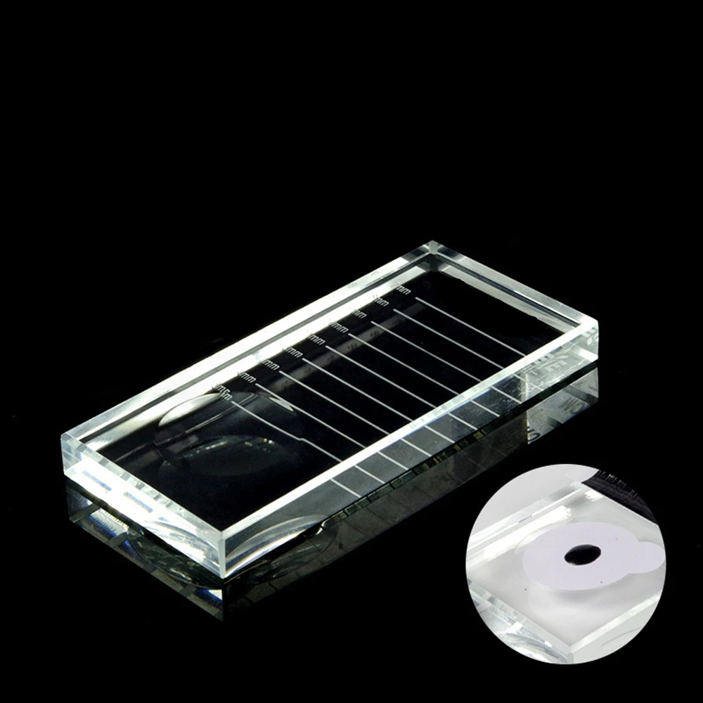 Eyewin 2 in 1 Crystal pad With Scale Clear Transparent eyelashes glue holder Eyelashes Lash Extension Supply Accessory Tool Kit |