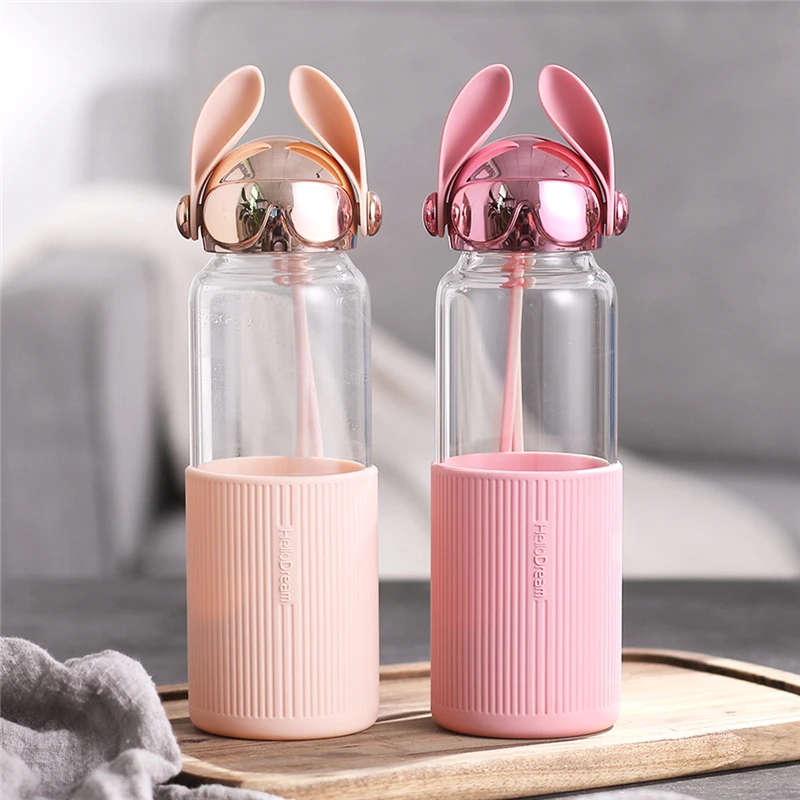 350 ml Кормление Стекло чашки Chilren бутылка для водная поилка с веревкой Портативный