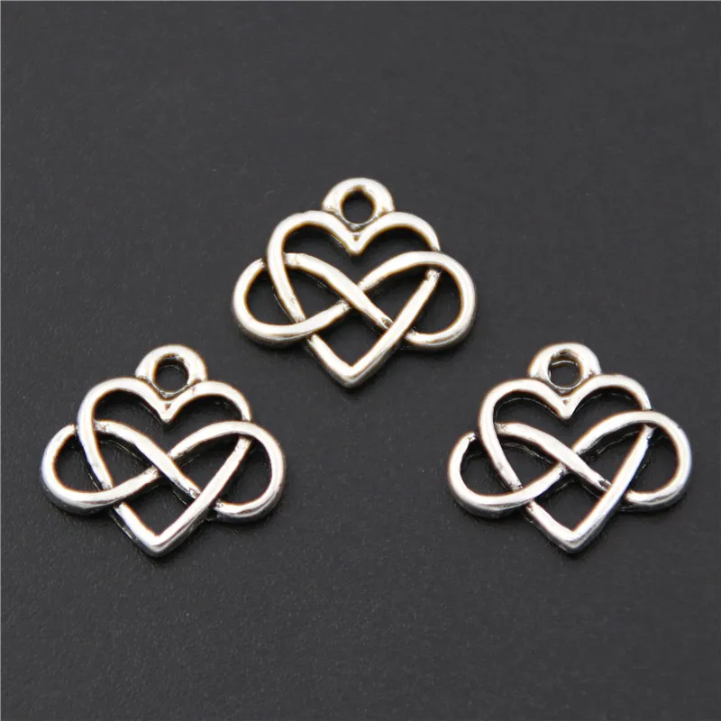 50 шт. металлические подвески в виде сердца|Шармы| |
