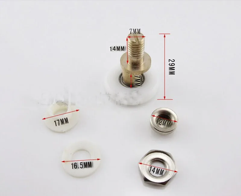 10 шт. высококачественные нейлоновые пластиковые и латунные ролики для душевой