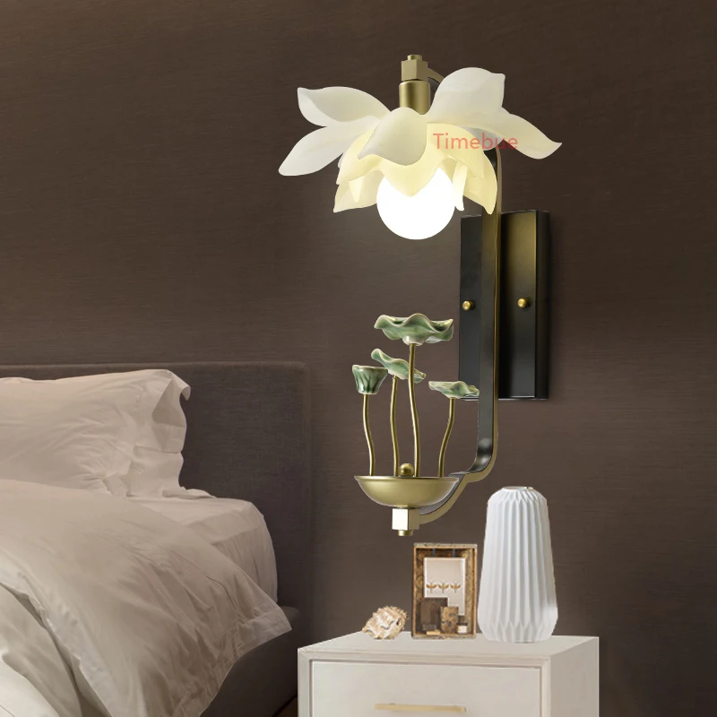Bedside Lamp Aisle Balcony Simple Modern Wall New Chinese Bedroom Creative Light LivingRoom Background | Лампы и освещение