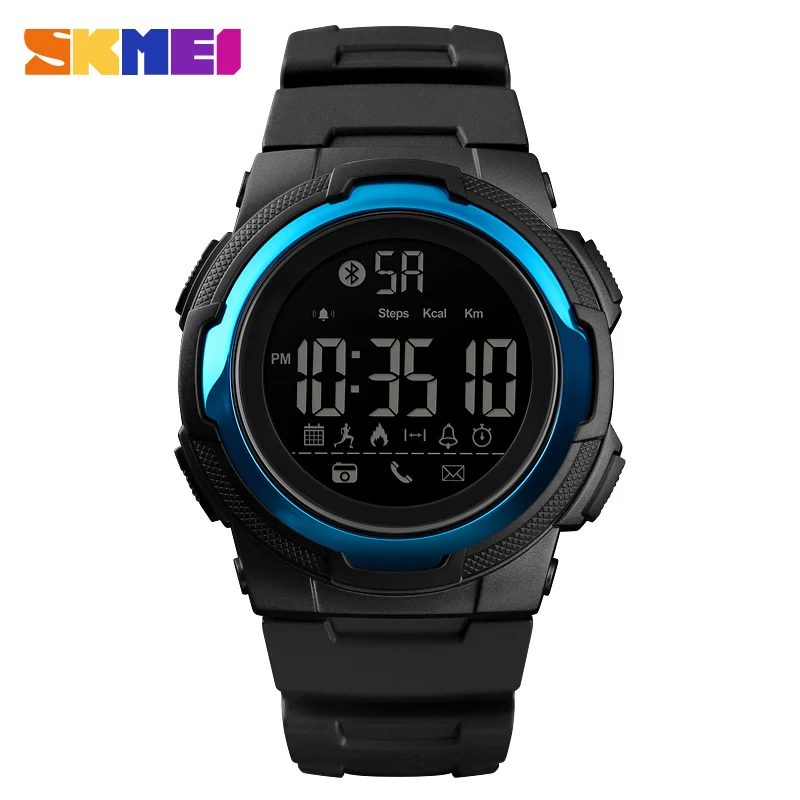 SKMEI Bluetooth Смарт спортивные часы для мужчин s Топ Элитный бренд водостойкие PU