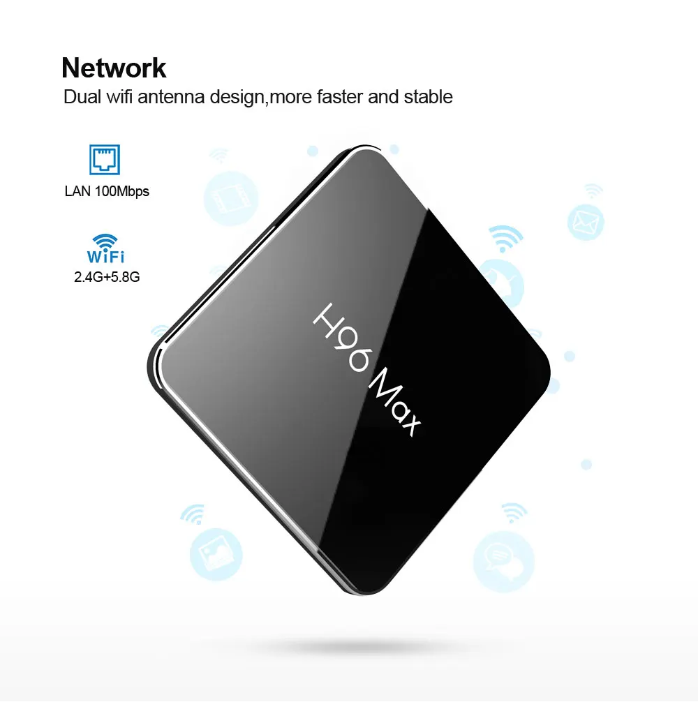 H96 Max X2 Интеллектуальный Android 8,1 2g 16g ТВ приставка Amlogic S905X2 LPDDR4 четырехъядерный двойной Wifi BT 4,0 USB3.0 h.265 4k HD телеприставка