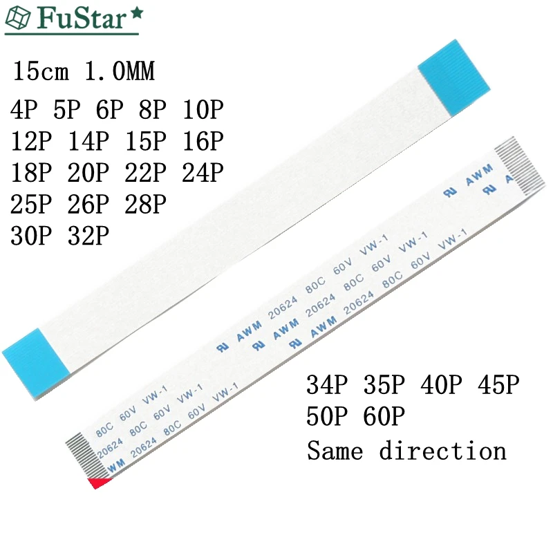 

10pcs 15cm 1.0mm For Raspberry Pi Camera Flex Cable Extention 10P 15Pin FFC Flat Wire Cable For Raspberry Pi 3 Model B+ / 3 / 2