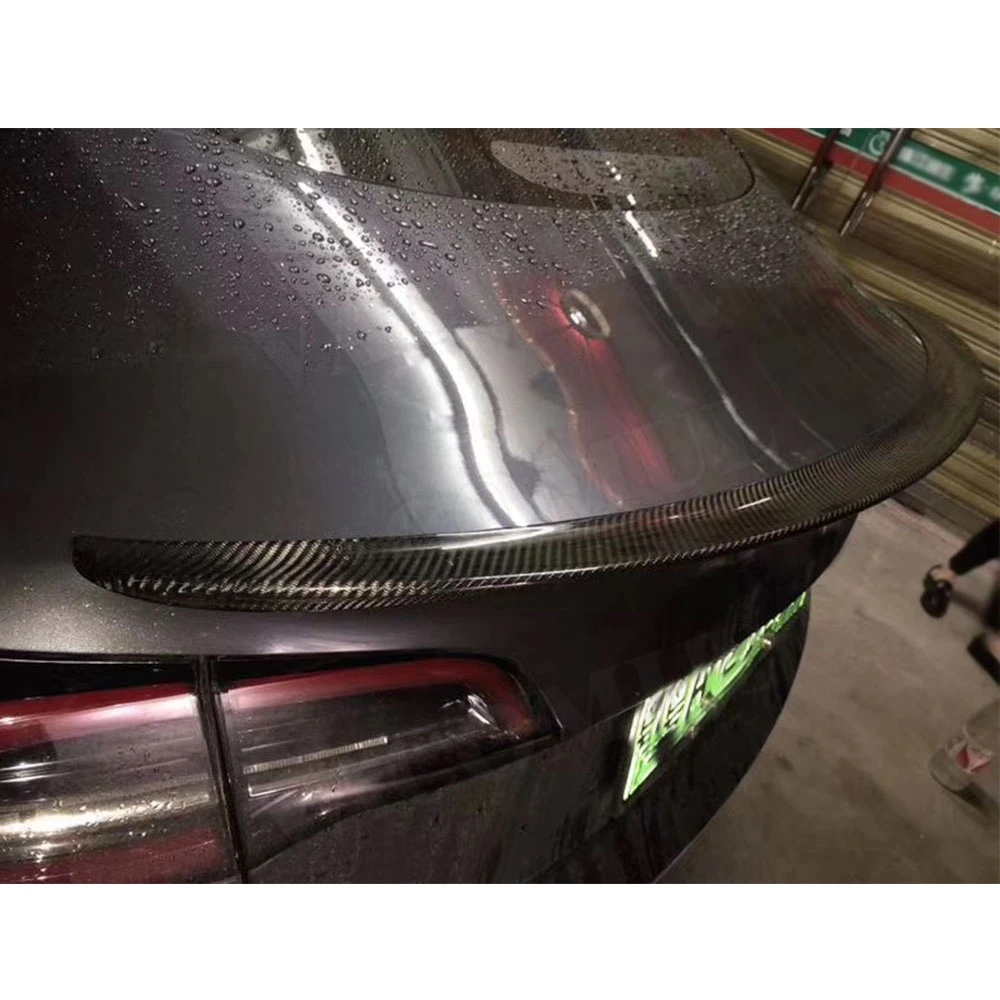 Задний спойлер Крылья багажника для Tesla Model 3 Sedan 4 Door 2016-2020 FRP из углеродного