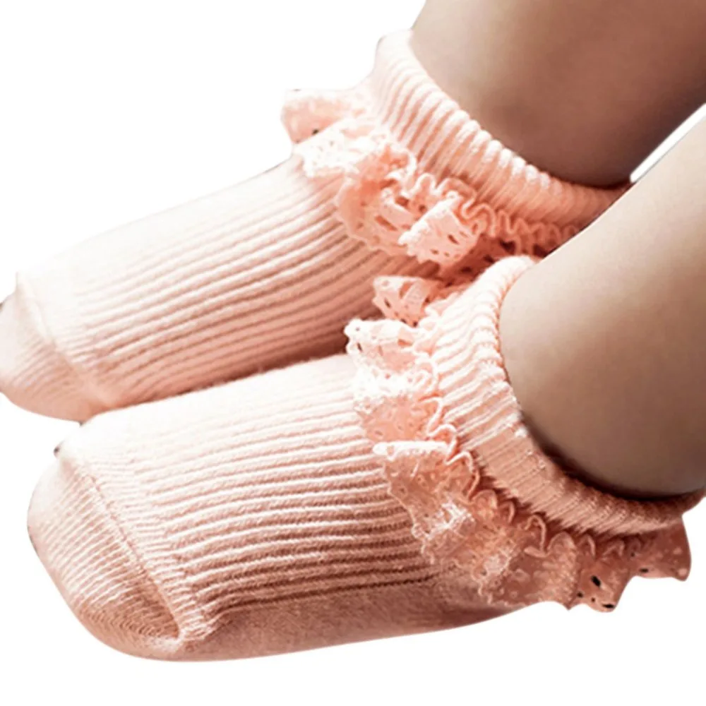 Носки для новорожденных девочек носки маленьких Детские Белые и розовые