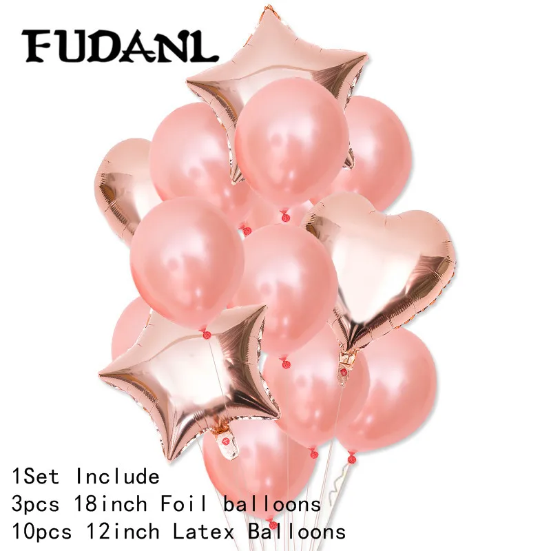 FUDANL Золотое кольцо с бриллиантом Фольга шар из розового золота для невесты шар с буквами свадебный душ декор для свадьбы и Помолвки - Цвет: As Picture