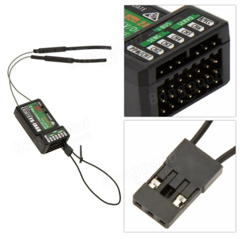 

2.4G Flysky 6CH FS-iA6B iA6B Receiver PPM Output With iBus Port Compatible with Flysky i4 i6 i10 i6s Transmitter FS-i4 FS-i6x