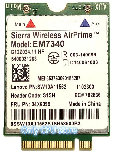 EM7340 4G LTE карта памяти флэш модуль FRU 04X6016 HSPA + для ThinkPad 10|Сетевые карты| |