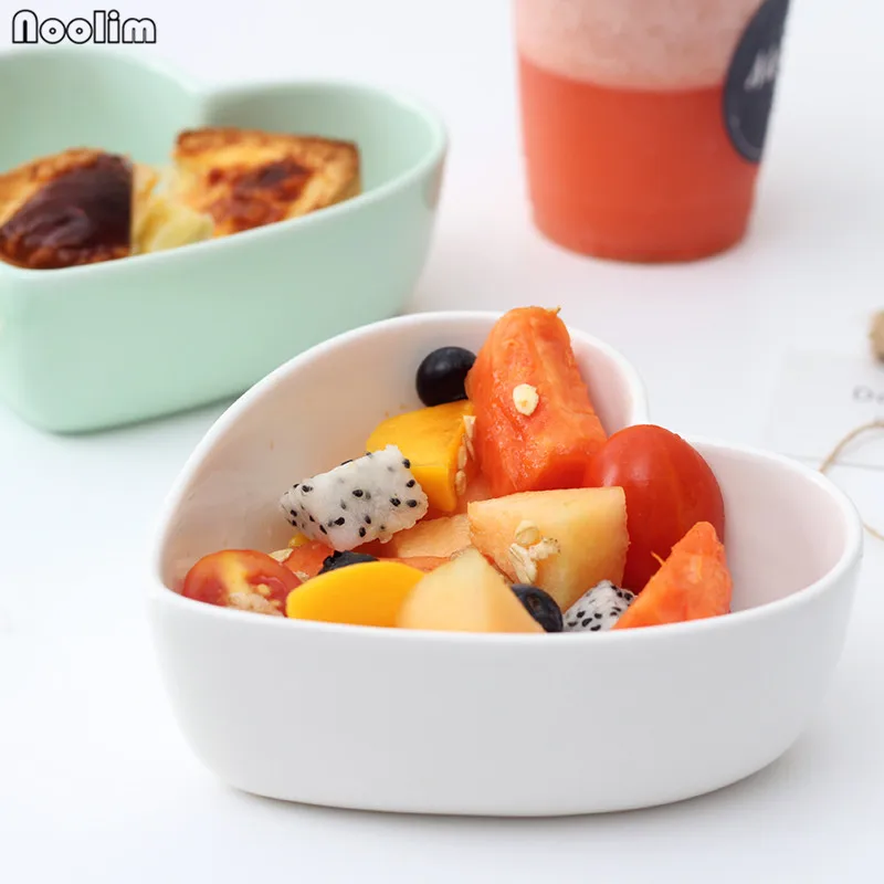 Керамическая вареная тарелка NOOLIM в форме сердца варочная на пару яиц Салатница