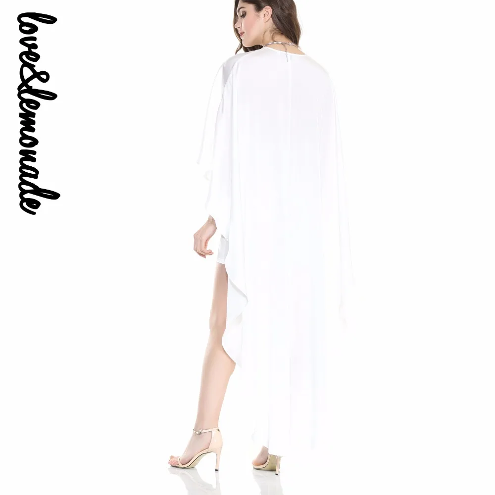 Любовь и лимонад белый вырез V воротник платье плащ TB 10019|cloak dress|cut outtb dress |