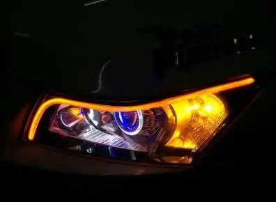 Raoping 1 компл. Автомобильные светодиодные дневные ходовые огни направляющие световые полосы мягкие трубчатые полосы одноцветные поворотные сигнальные огни Universial