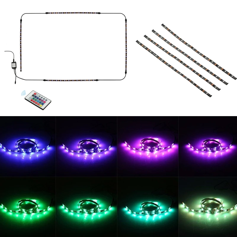 4X40cm USB Led освещение настроения ТВ ПОДСВЕТКА акцент RGB многоцветная полоса света