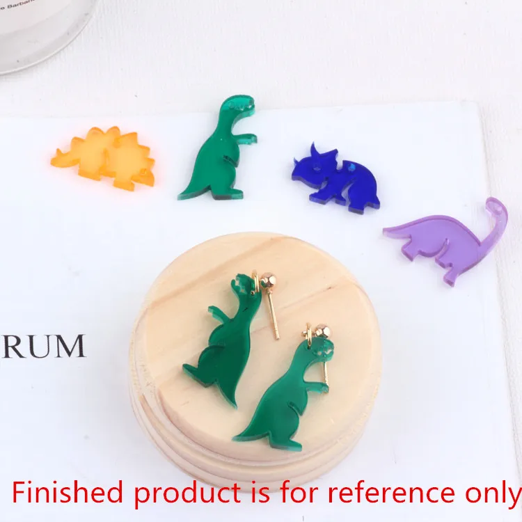 

50pcs/lot color print animal cartoon dinosaur style shape acrylic fashion beads diy jewelry earring/garment pendants accessory