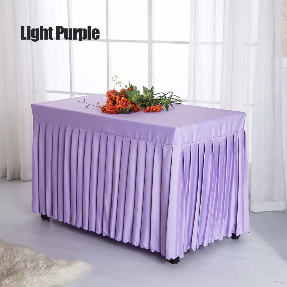 Light Purple 1 шт., красная/зеленая/белая/черная/Розовая однотонная скатерть из полиэстера для торжественных церемоний, свадебных торжеств, украшение для банкета, скатерть - Цвет: Light Purple