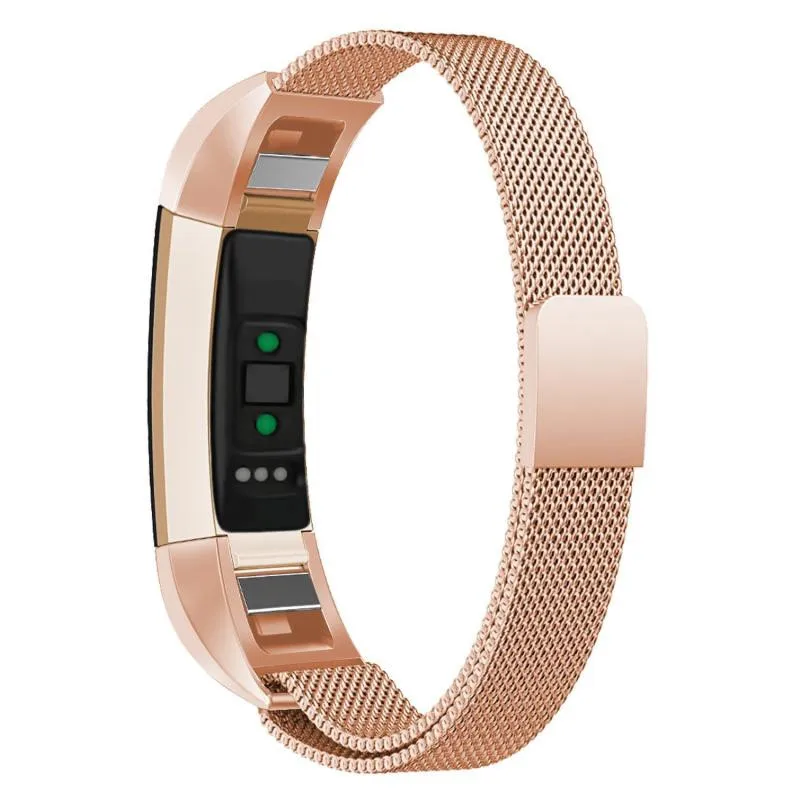 Rose Gold Миланские металлические часы ремешок Браслет замена магнитный замок сетка нержавеющая сталь Ремешок Для Fitbit Alta HR/Alta Ace Smart - Цвет ремешка: Rose Gold