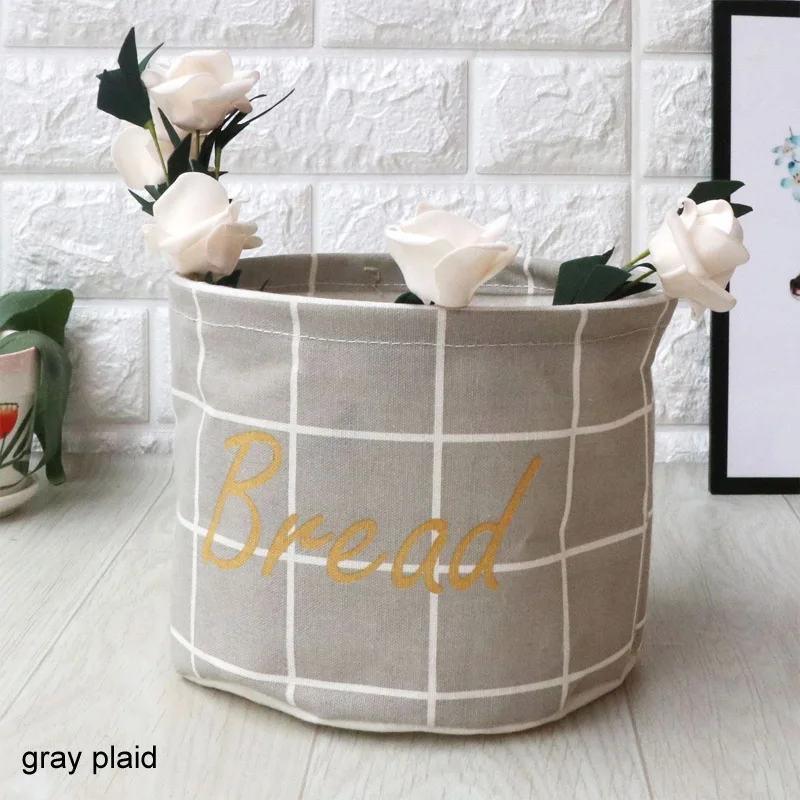 gray plaid Грязная одежда мешок для мелочей хлопок белье корзина для хранения корзина для белья корзина для хранения игрушек бытовой баррель - Цвет: gray plaid