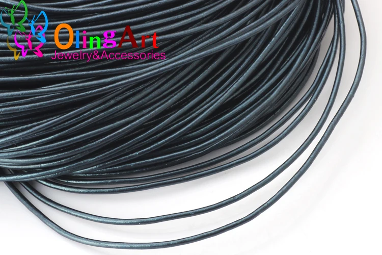 OlingArt 2mm 100Yard/Lot Craft Pearl Color Round Leather Cord Golden Silver DIY necklace Bracelet earrings jewelry making
