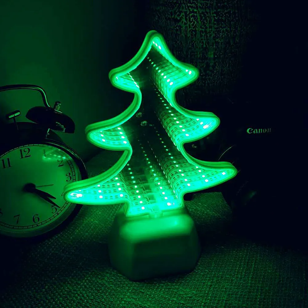 Зеркальные ночные светильники 3D LED туннель многоцветный Спальня праздничное