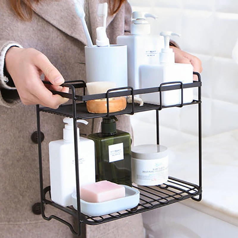 Новый 2 слоев складной Утюг стеллаж для хранения специй Приправы Держатель Кухня