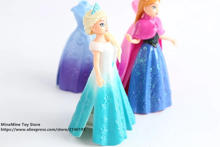 DISNEY Frozen Princess Elsa Anna 12 см 4 шт./компл. фигурки модель аниме мини украшение ПВХ