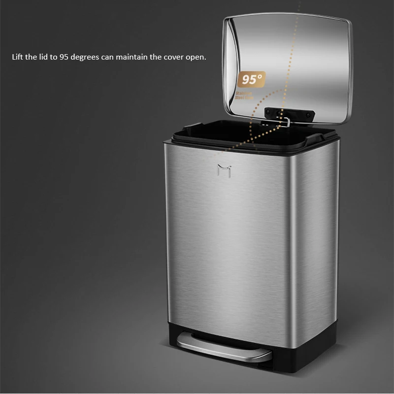 MR. BIN 6L/12L 410 мусорное ведро из нержавеющей стали с увеличенной педалью бытовой очистки современная простая мусорная урна