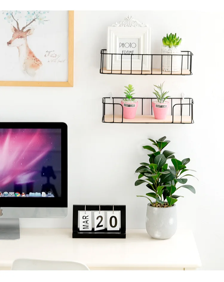 1 шт. железная деревянная полка для хранения разного цвета настенная кухни