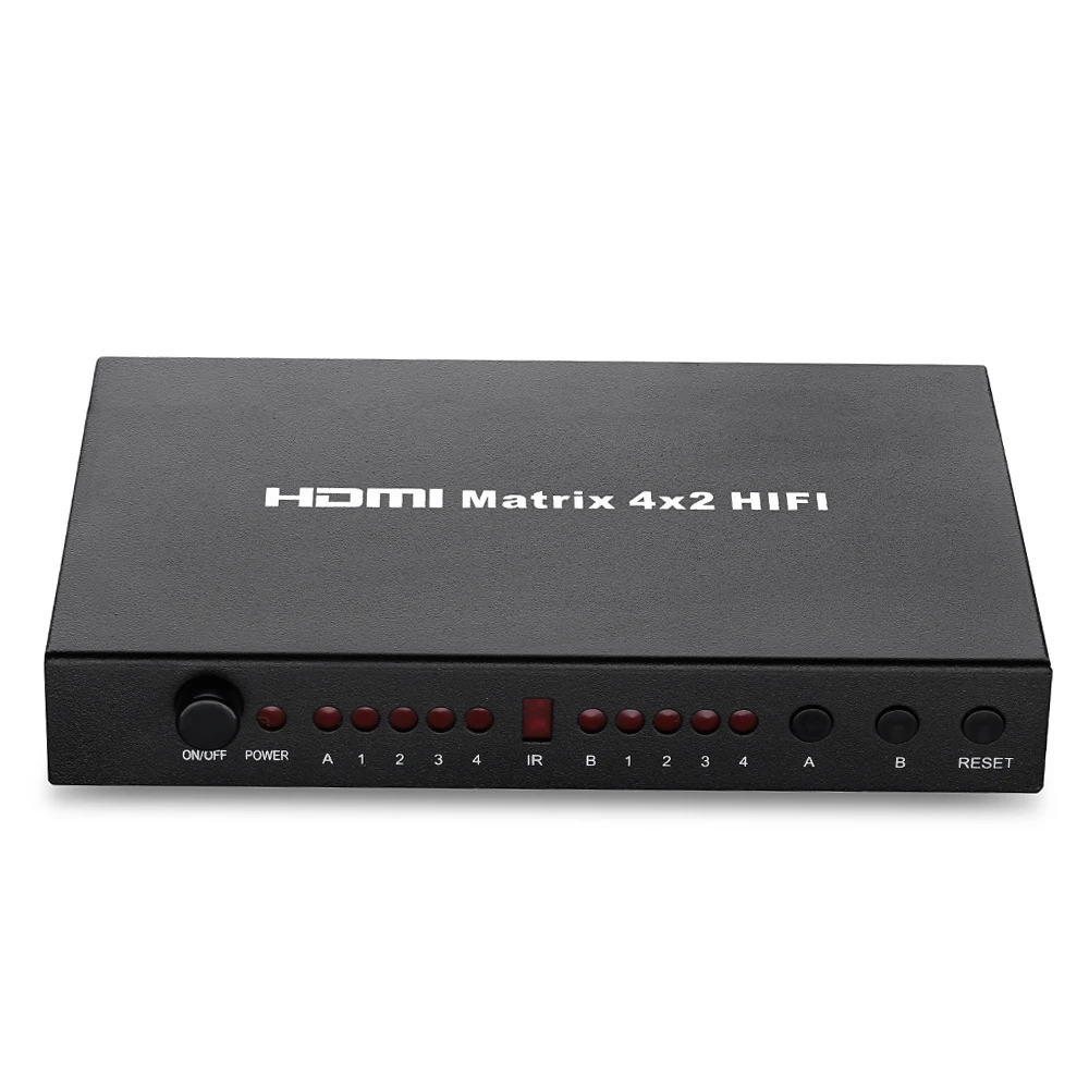 Матрица 4X2 HDMI матрица с Аудио 2X2 матричный коммутатор переключатель 4 в 2