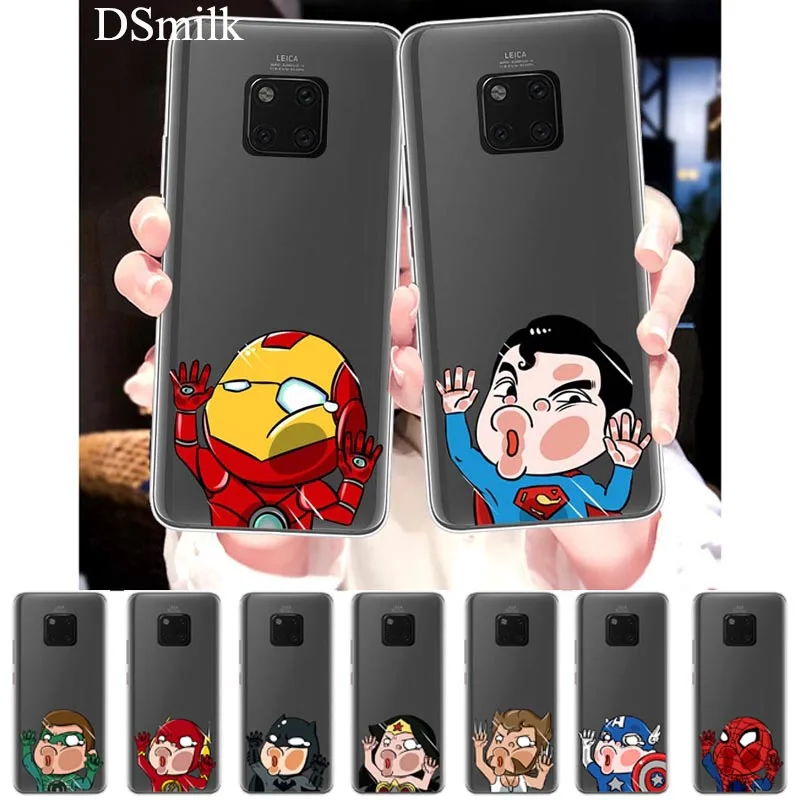 Забавный силиконовый чехол для huawei mate 20 10 Pro Lite X Мягкие полуобернутые чехлы