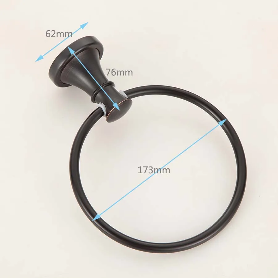 Европейский стиль настенные кольца для полотенец твердый латунный черный