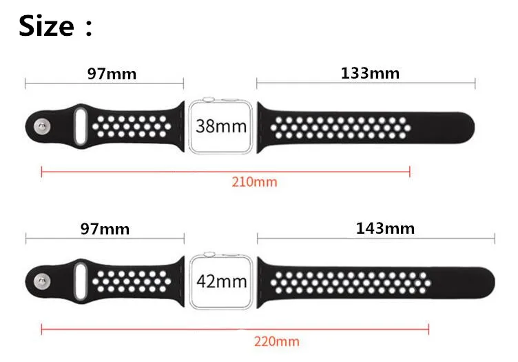 DHL 50 шт NK силиконовый спортивный ремешок для Apple Watch сменный группы серии 3 2 1|sport