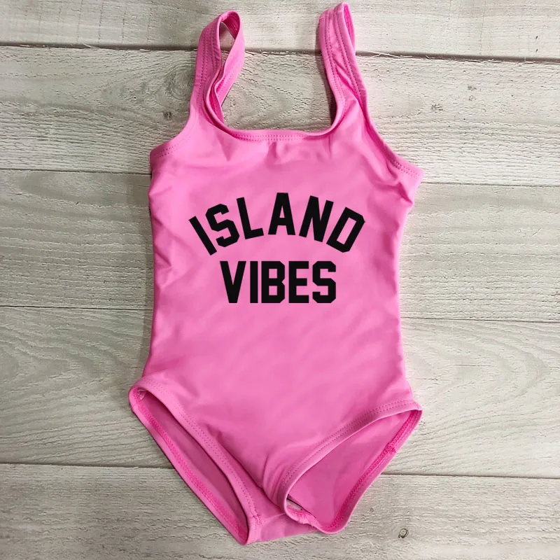 Детские Плавание одежда Island Vibes Плавание костюм Одна деталь одежда для купания для девочек; купальные костюмы комбинезон Майо пляжная одежда размера плюс для детей Купальник badpak