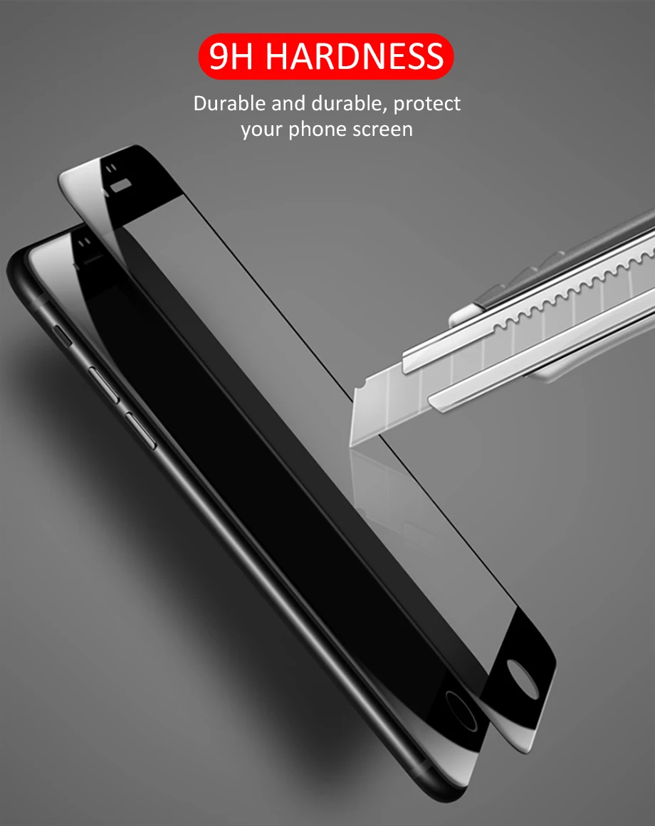 Закаленное стекло 9H с полным покрытием для iPhone 7 8 6 6s Plus Защитная пленка экрана 7plus