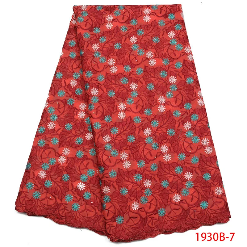 Вышитые кружева красивые африканские хлопок кружевной ткани с камнями для