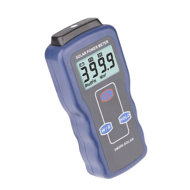 SM206 High Precision Solar Power Meter Light Data Hold And Peak For Radiation Tester Glass Intensity |