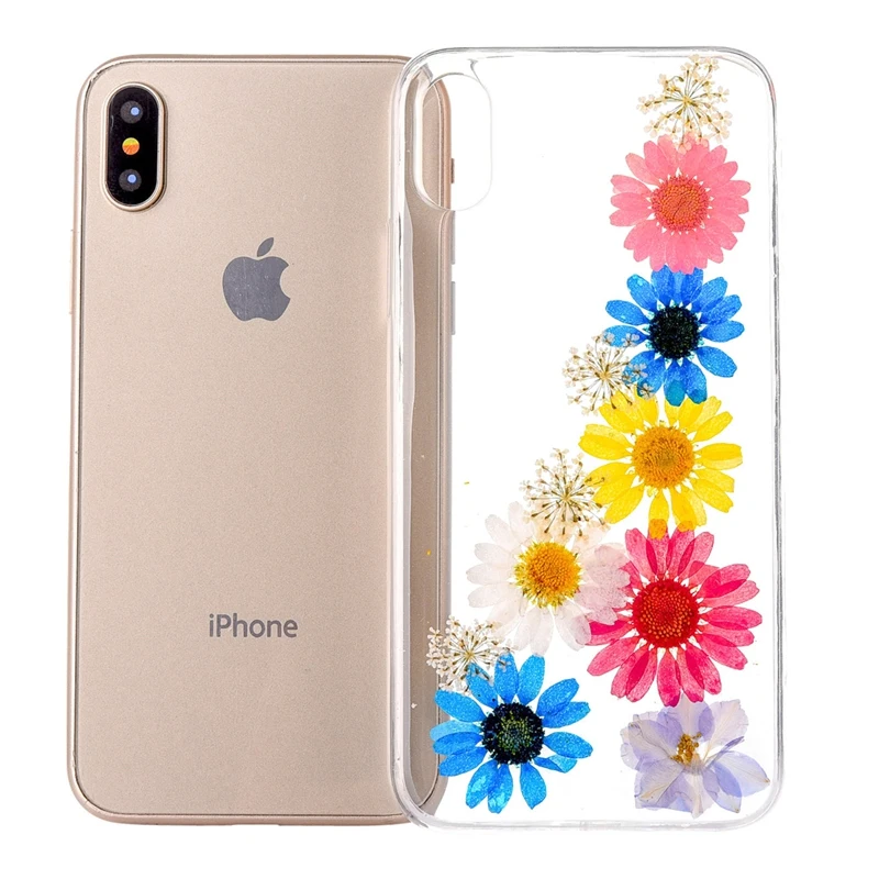Чехол для iphone 8 с настоящим цветком чехол из натуральной гербарий 7 Plus X XS XR Max