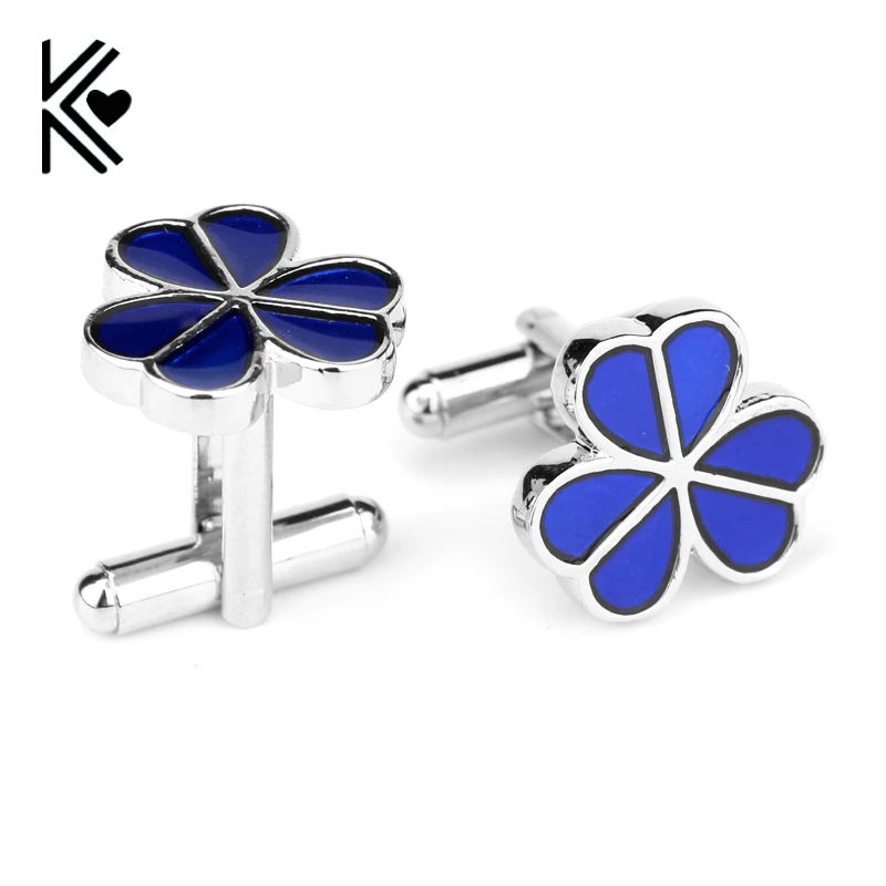 Высококачественная синяя эмалированная рубашка с сердечком и клевером